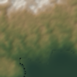Shaded-relief view of the terrain around Pedasí, Los Santos, Panama, the parcel boundary drawn in gold