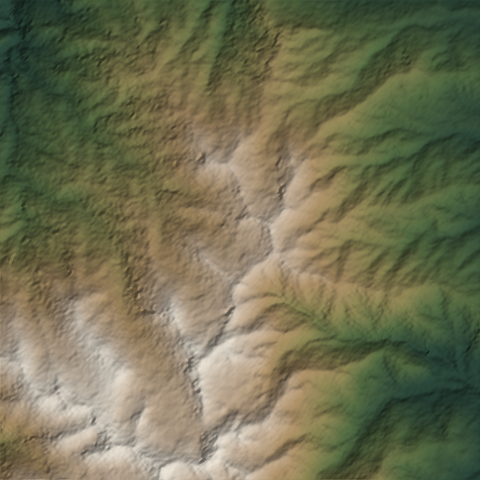 Shaded-relief view of the terrain around Valle La Estrella, Limón, Limón Province, the parcel boundary drawn in gold