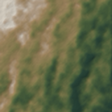 Shaded-relief view of the terrain around San Isidro de El General, Pérez Zeledón, San Jose Province, the parcel boundary drawn in gold