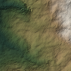 Shaded-relief view of the terrain around Bahía Ballena, Osa, Puntarenas Province, the parcel boundary drawn in gold