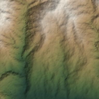 Shaded-relief view of the terrain around Páramo, Pérez Zeledón, San Jose Province, the parcel boundary drawn in gold